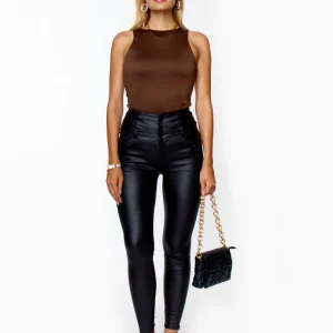 Pantalon moulant en simili cuir