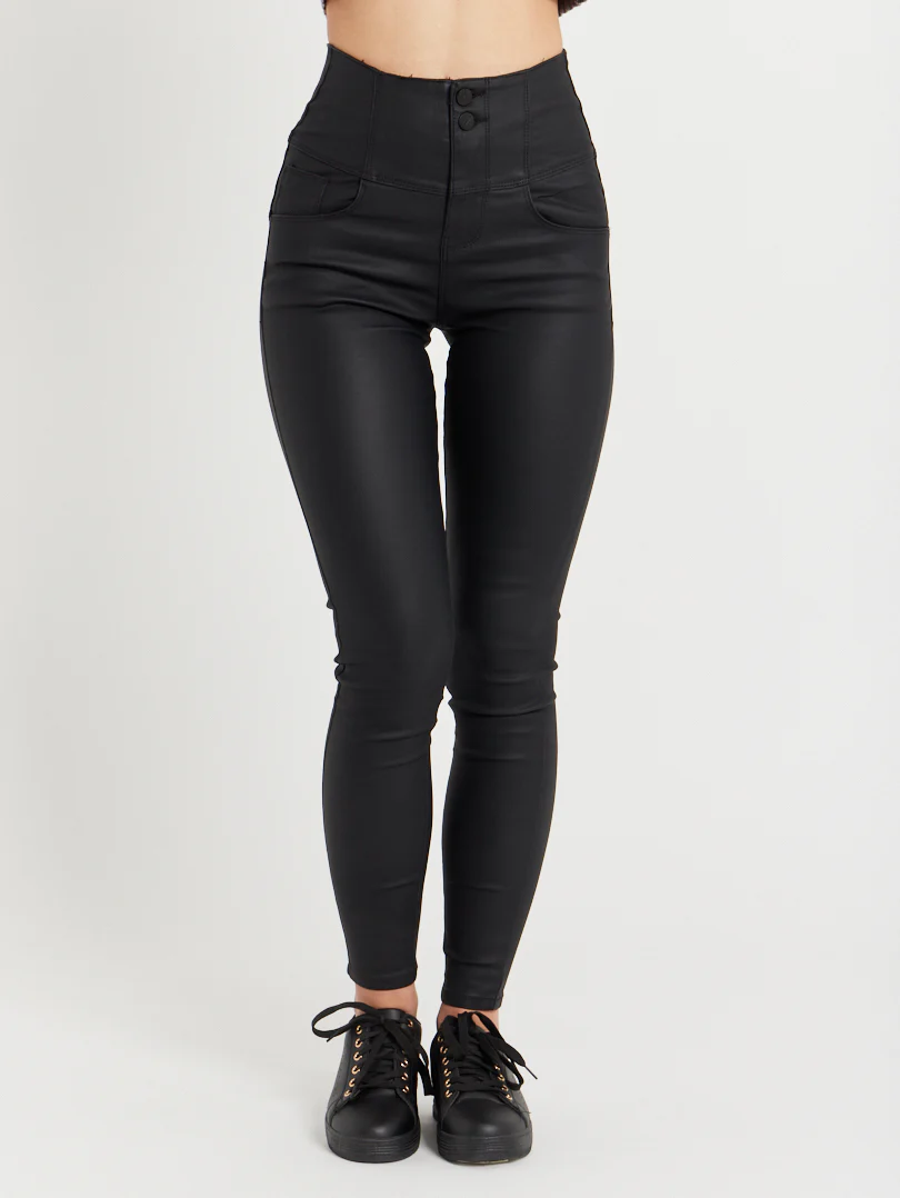 Pantalon boutonnage double Noir – Image 3
