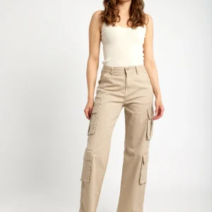 Pantalon cargo droit avec cordon de serrage
