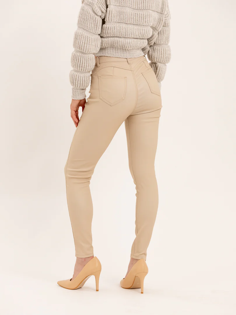 Pantalon skinny en toile enduite effet cuir – Image 8