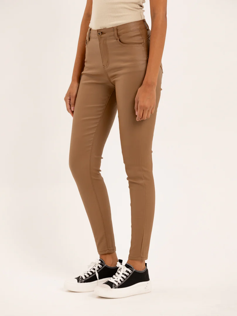 Pantalon skinny en toile enduite effet cuir – Image 3