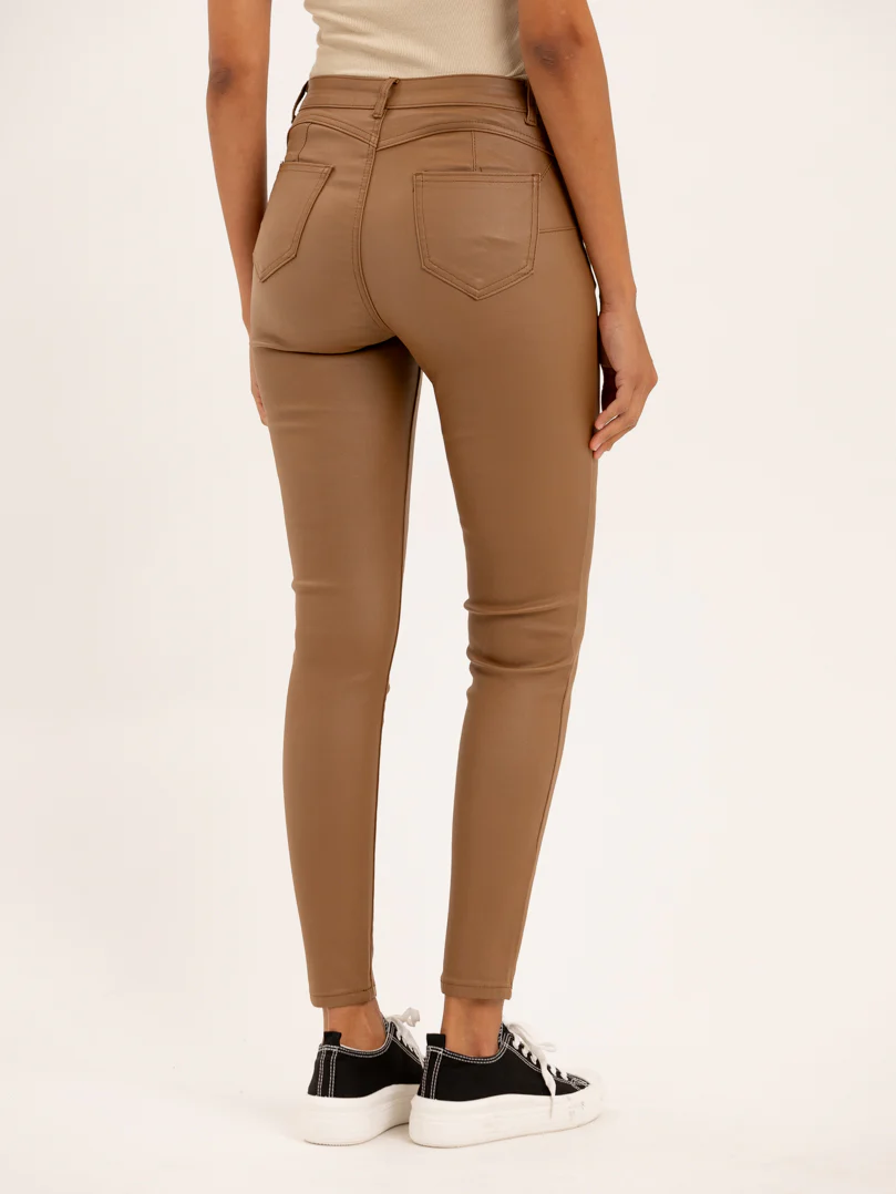 Pantalon skinny en toile enduite effet cuir – Image 4