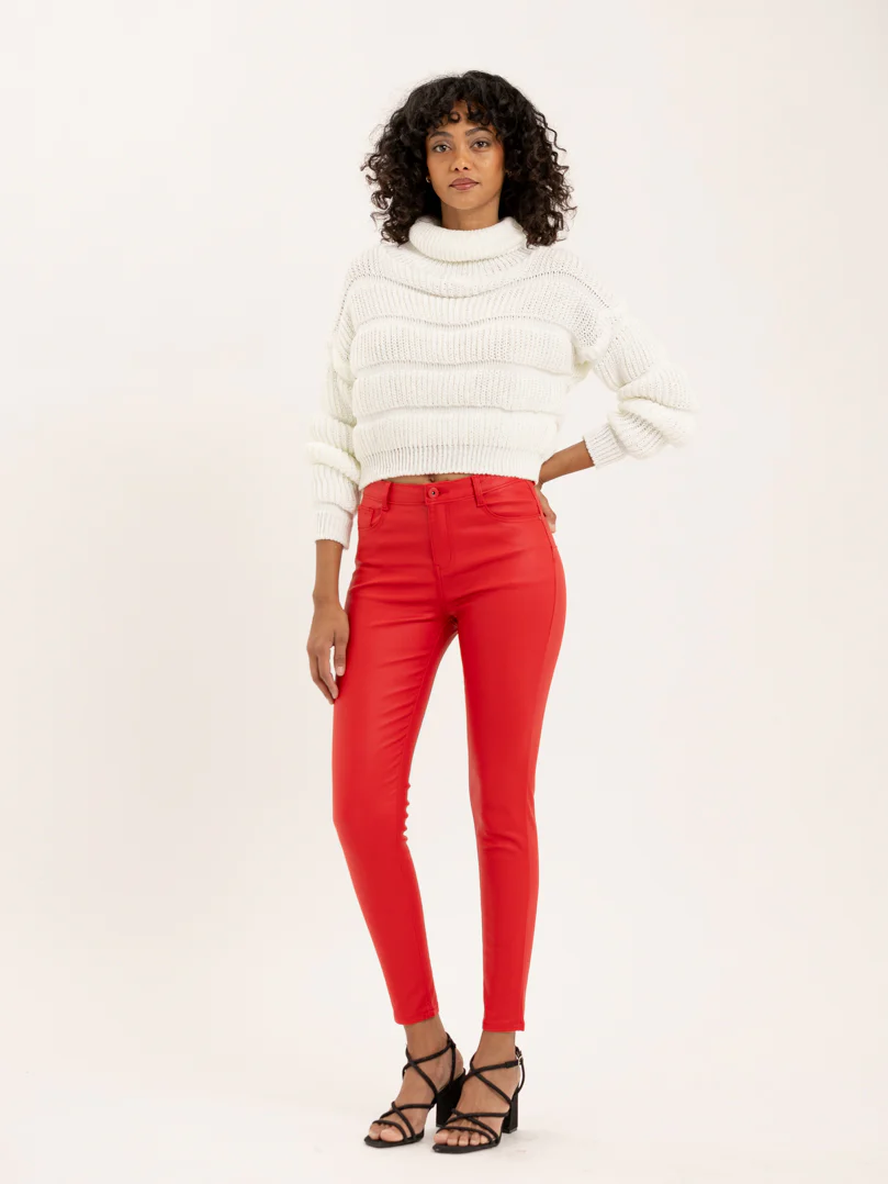 Pantalon skinny en toile enduite effet cuir – Image 9