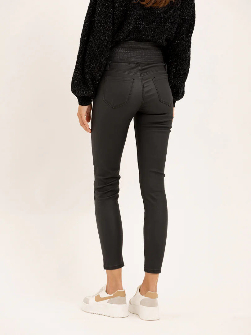 Pantalon skinny taille haute élastique effet cuir – Image 4