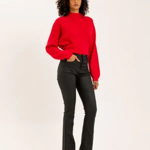 Pantalon flare en simili cuir