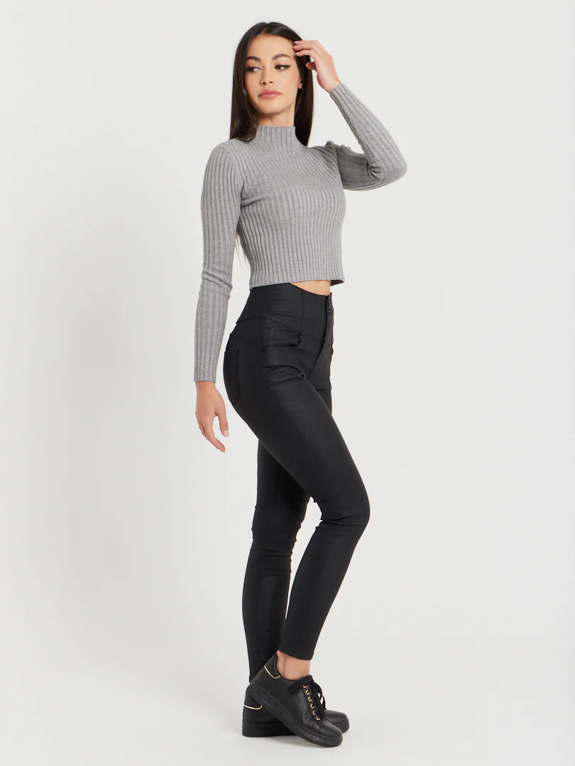 Pantalon boutonnage double Noir – Image 4