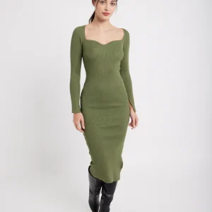 Robe en maille col coeur