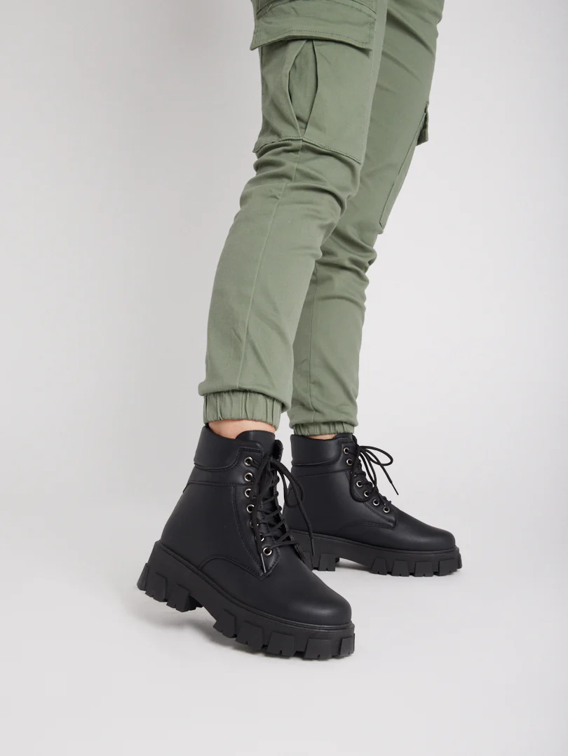 Bottines à plateforme crantée