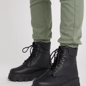 Bottines à plateforme crantée