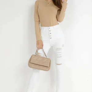 Jean skinny déchiré blanc