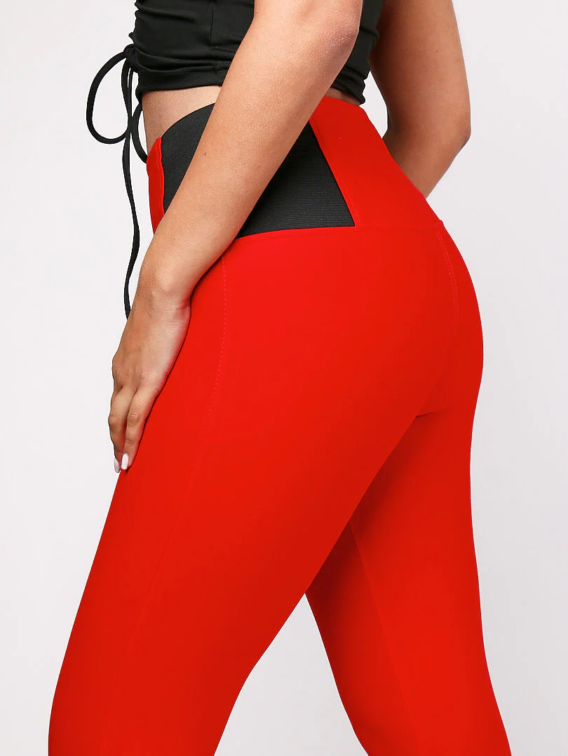 Legging rouge taille haute