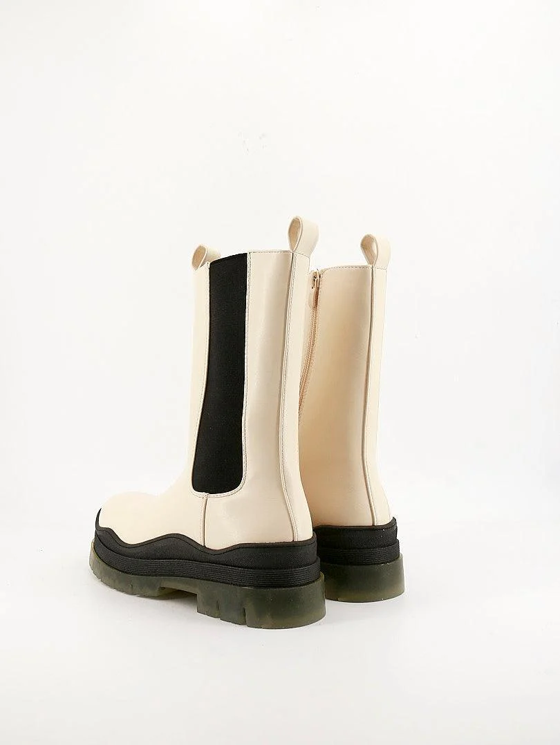 Bottines bi colores à fermeture éclair