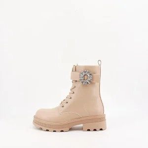 Bottines à empiecement argenté