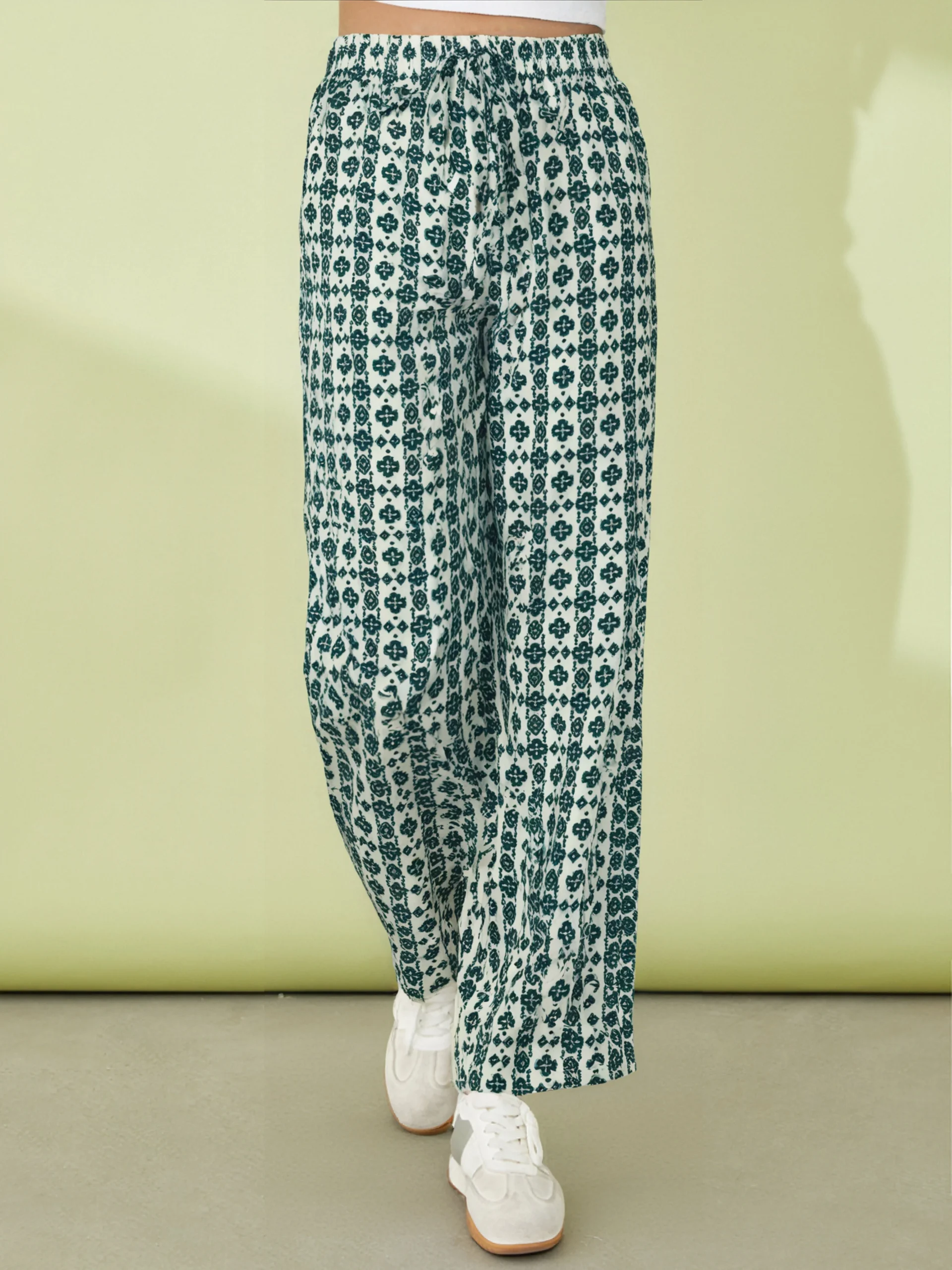 Pantalon Fluide Imprimé Bohème