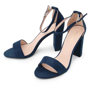 Sandale à talons en simili daim