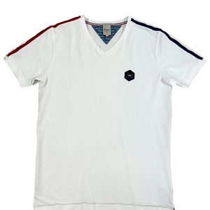 Tee-Shirt col V homme LEO BLANC