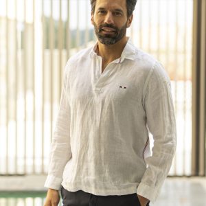 Chemise en lin homme LUDO BLANC