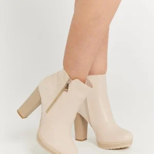Bottines beiges à plateforme