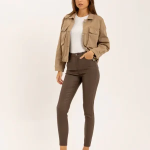 Pantalon skinny noir simili cuir mat