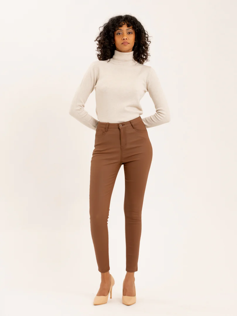 Pantalon skinny noir simili cuir mat – Image 5