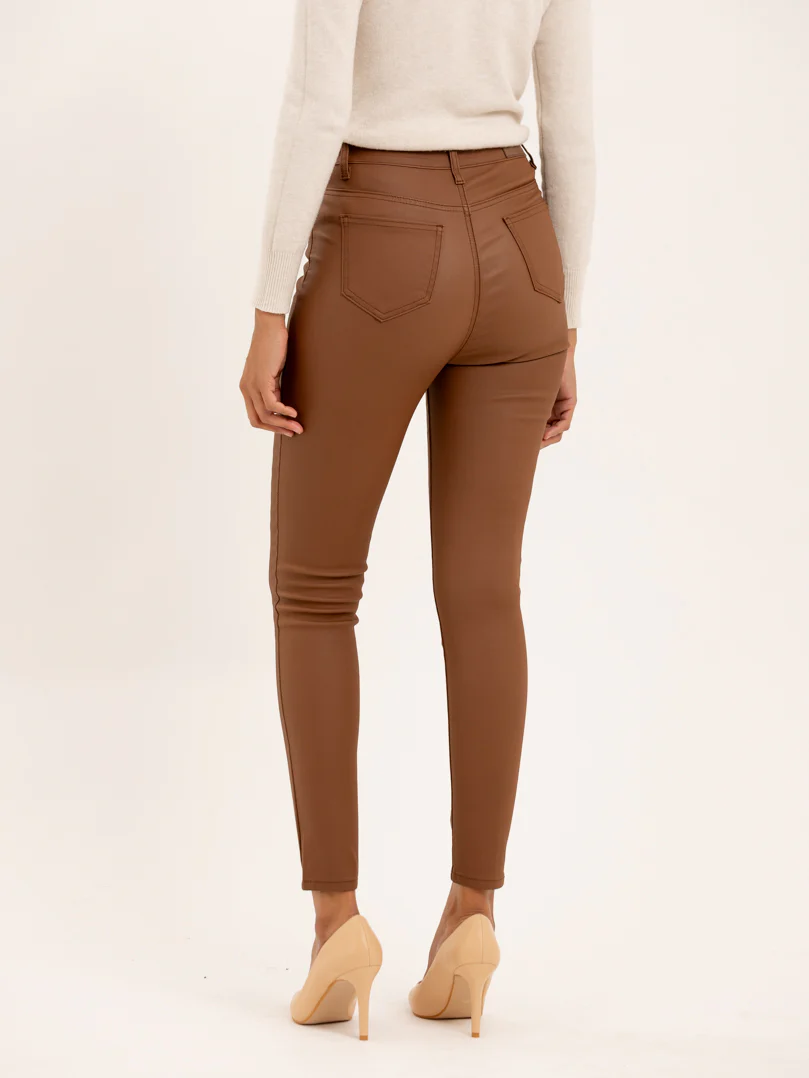 Pantalon skinny noir simili cuir mat – Image 8