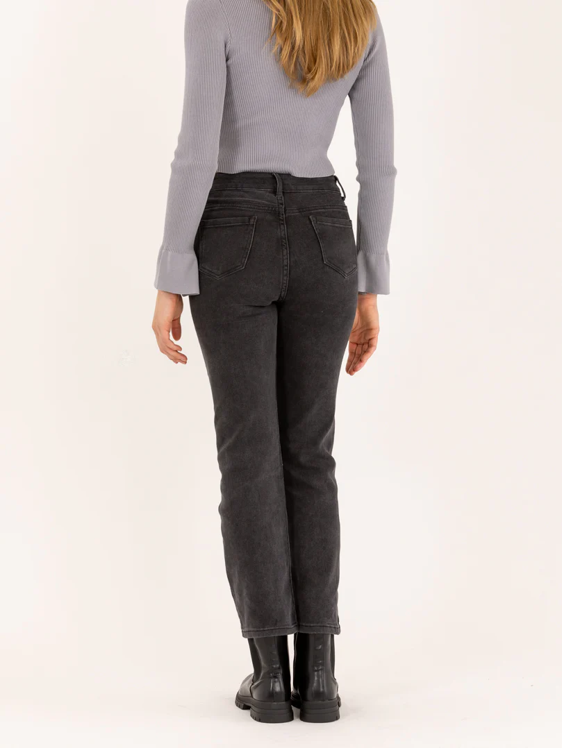 Jean gris foncé droit classique détail foulard – Image 4