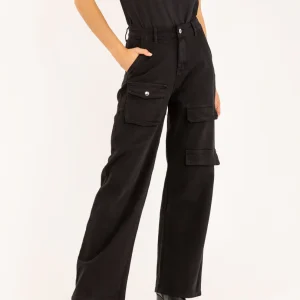 Jean cargo droit noir