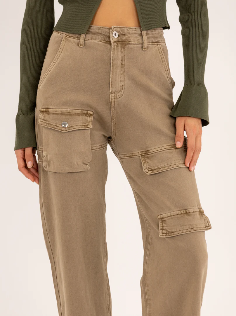 Jean cargo droit taupe – Image 5