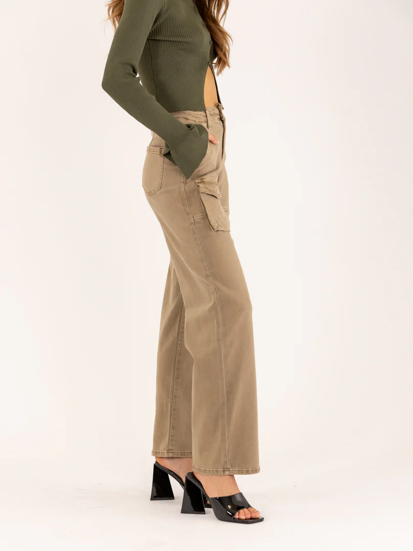 Jean cargo droit taupe – Image 3