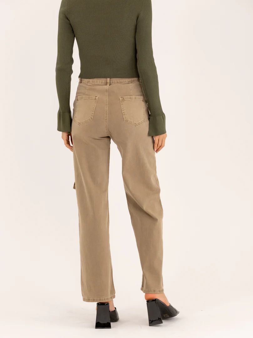 Jean cargo droit taupe – Image 4