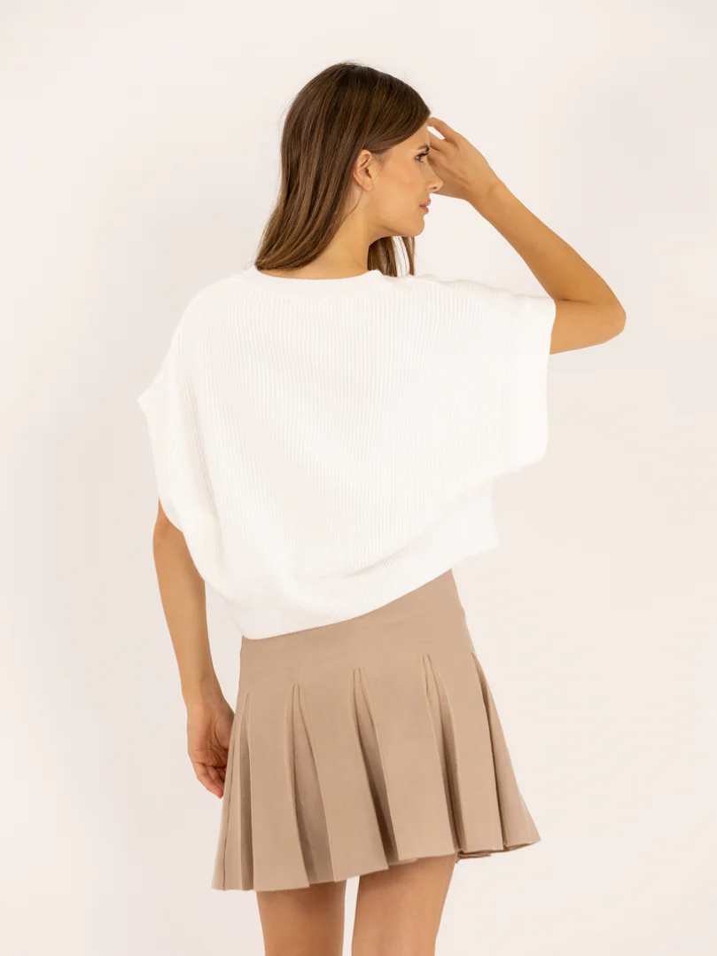Pull sans manches en maille à épaules larges – Image 7
