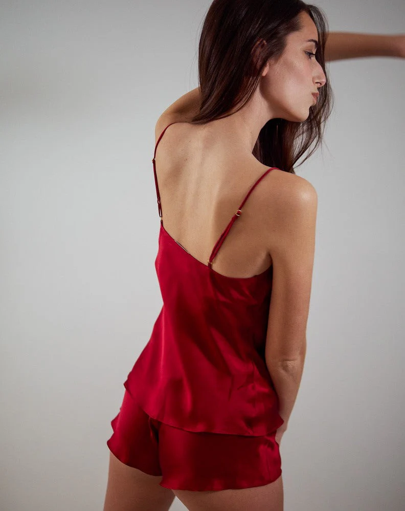UNIS Shorty en 100% soie Rouge 16 mommes