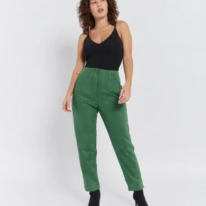 Pantalon droit effet suedine