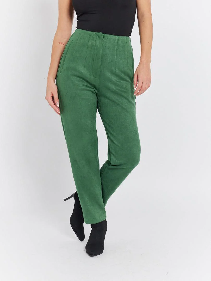 Pantalon droit effet suedine