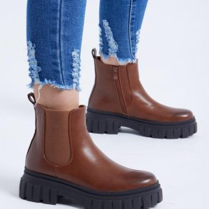 Bottines plateforme crantée