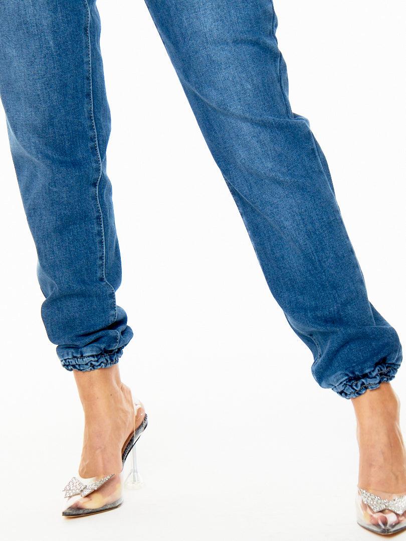 Jogger pant en jean Denim bleu moyen – Image 4