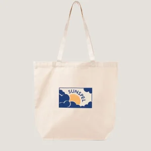 Printed Tote Bag in Ecru