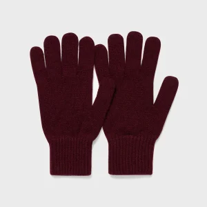 Cashmere Knitted Glove in Port