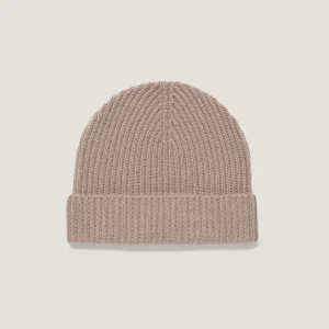 Cashmere Ribbed Hat in Mink