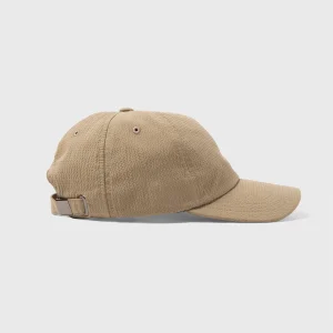 Seersucker Cap in Dark Stone