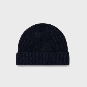 Textured Waffle Hat in Navy