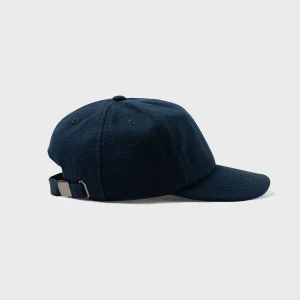 Cotton Raffia Cap in Navy