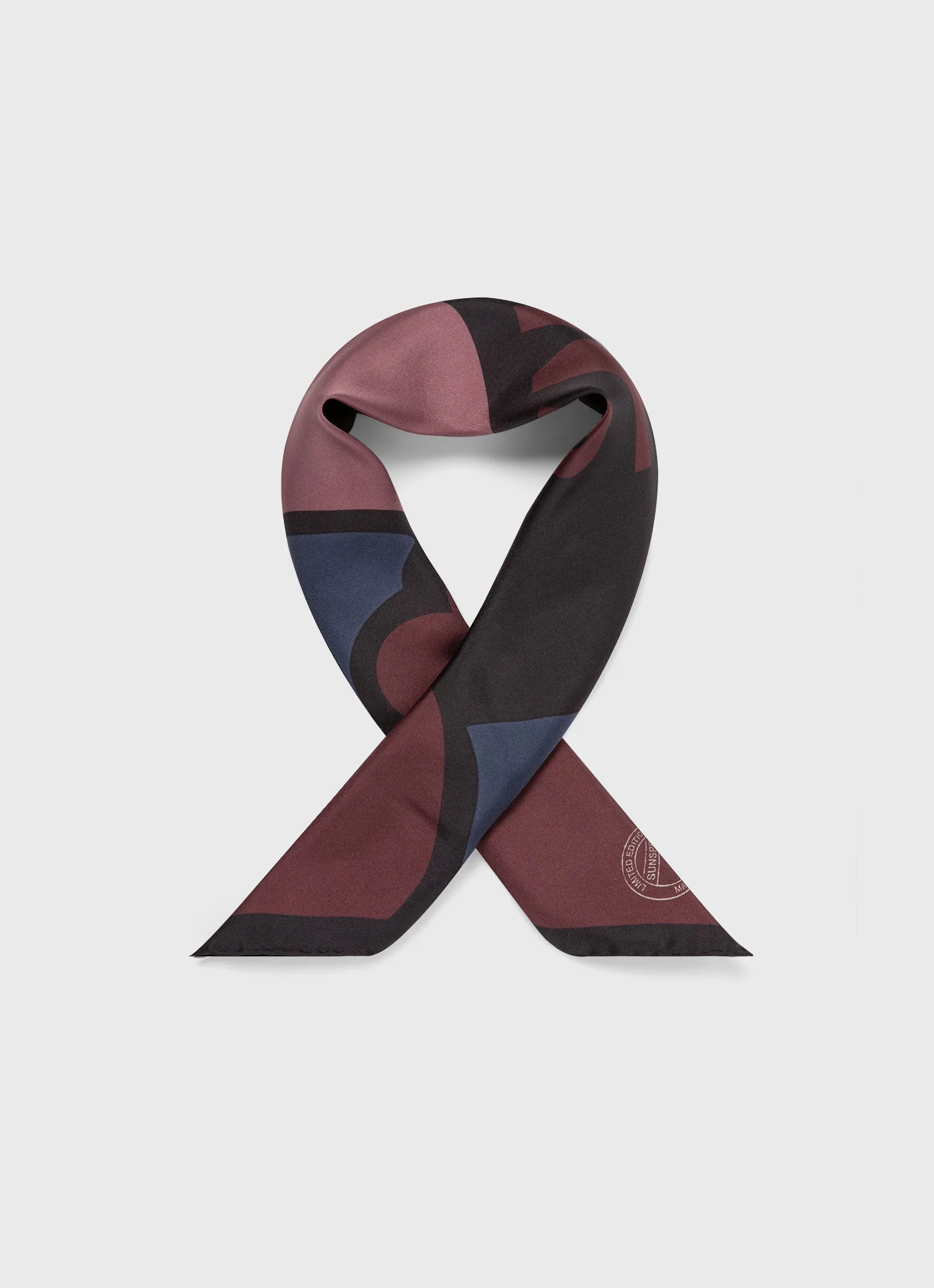 Women's Silk Scarf in Coffee Archive Print – Image 3