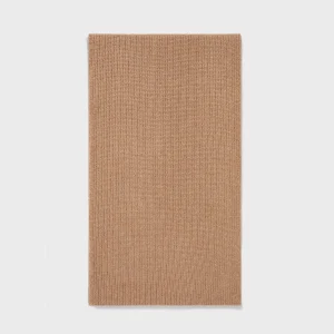 Cashmere Ribbed Scarf in Brown Melange