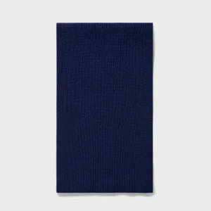 Cashmere Ribbed Scarf in Space Blue