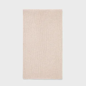 Cashmere Ribbed Scarf in Putty