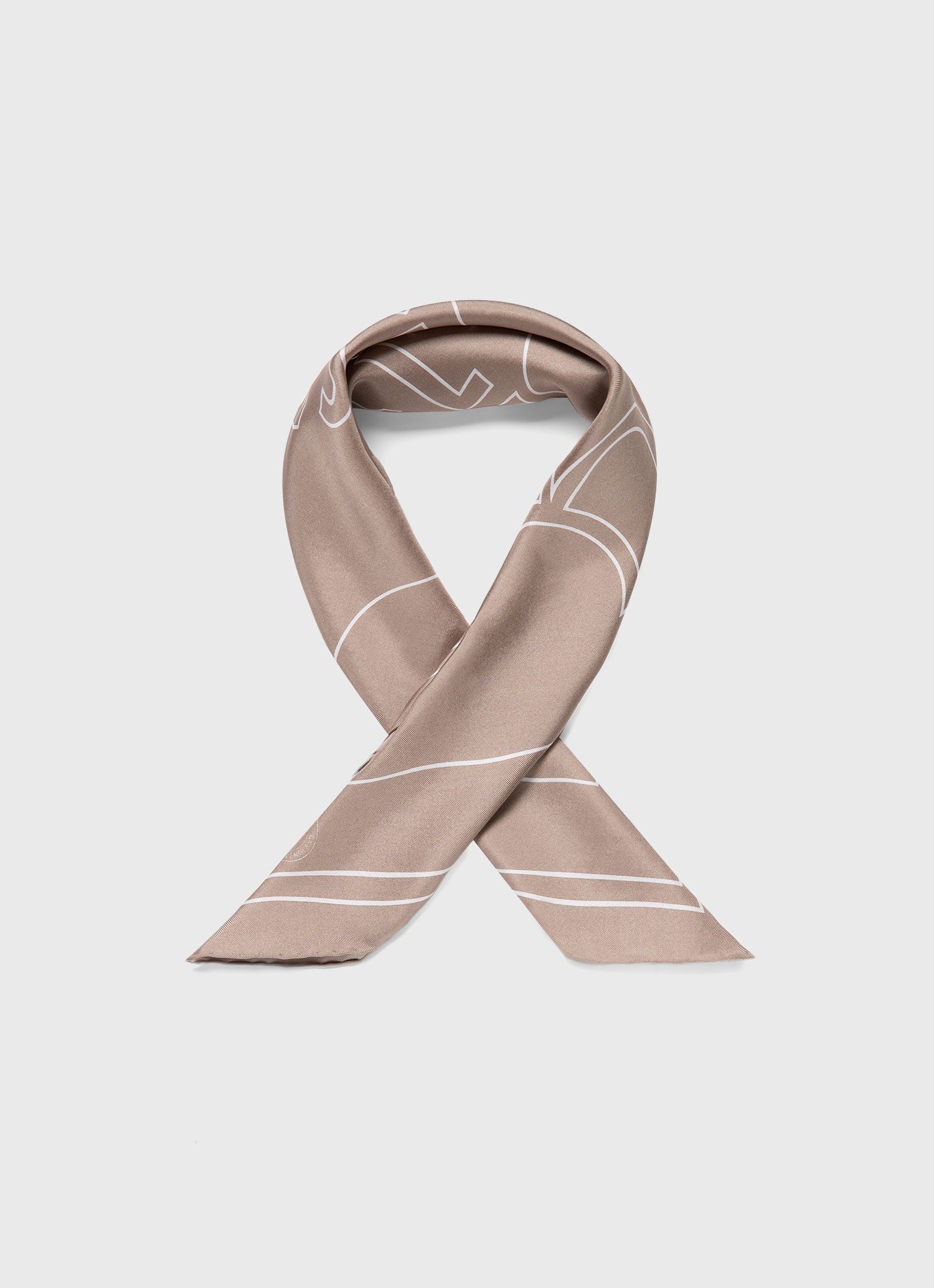Women&rsquo;s Silk Scarf in Sandstone Linear Archive Print