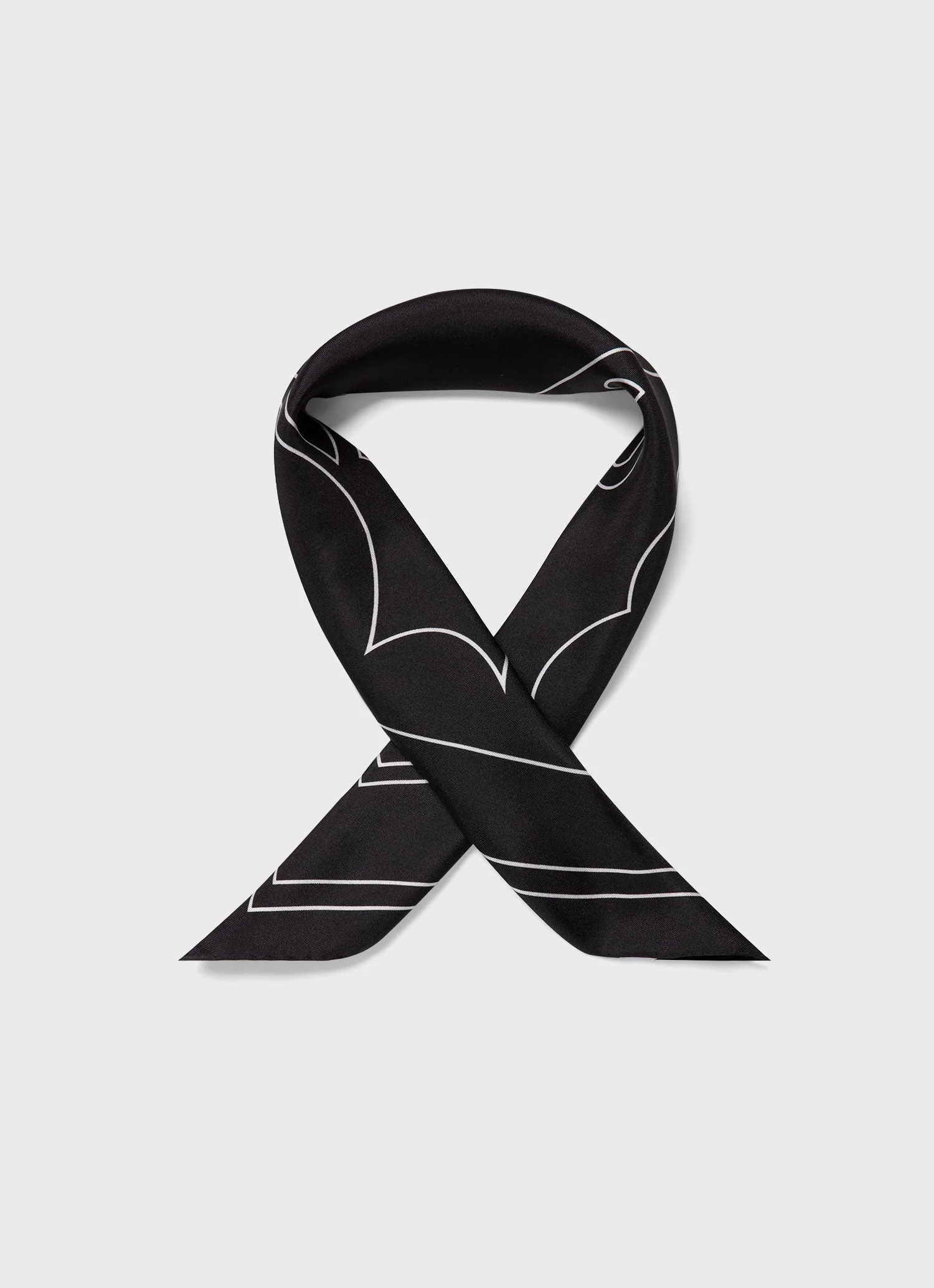 Linear Archive Print Silk Scarf in Black – Image 3