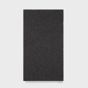 Textured Waffle Scarf in Charcoal Melange