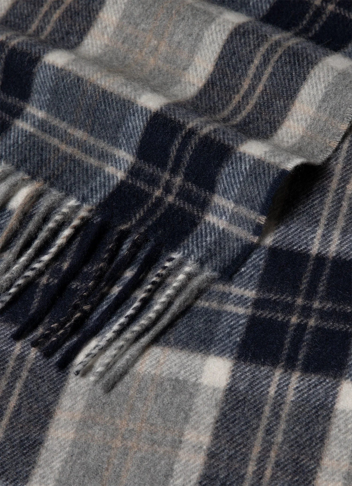 Cashmere Scarf in Navy Check